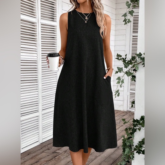 Dresses & Skirts - Solid Slant Pocket Tank Dress Large 8/10